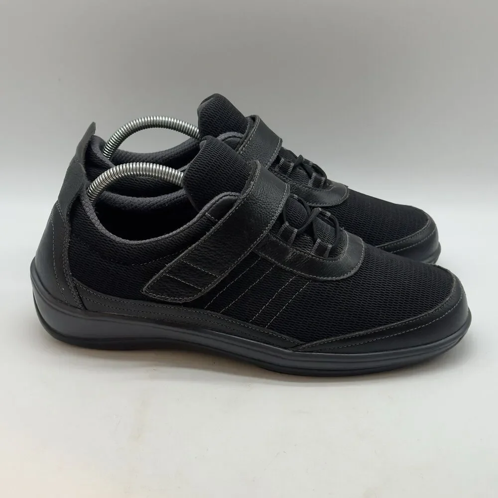 Orthofeet Breeze Walking Shoes Women's 11 Wide Black Hook and Loop Stretch Laces